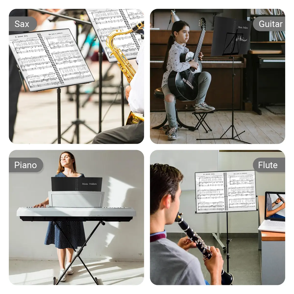RNSXYAT Sheet Music Folder, 8.5x11 Inches | Durable Double-Sided Organizer for Musicians - view 7