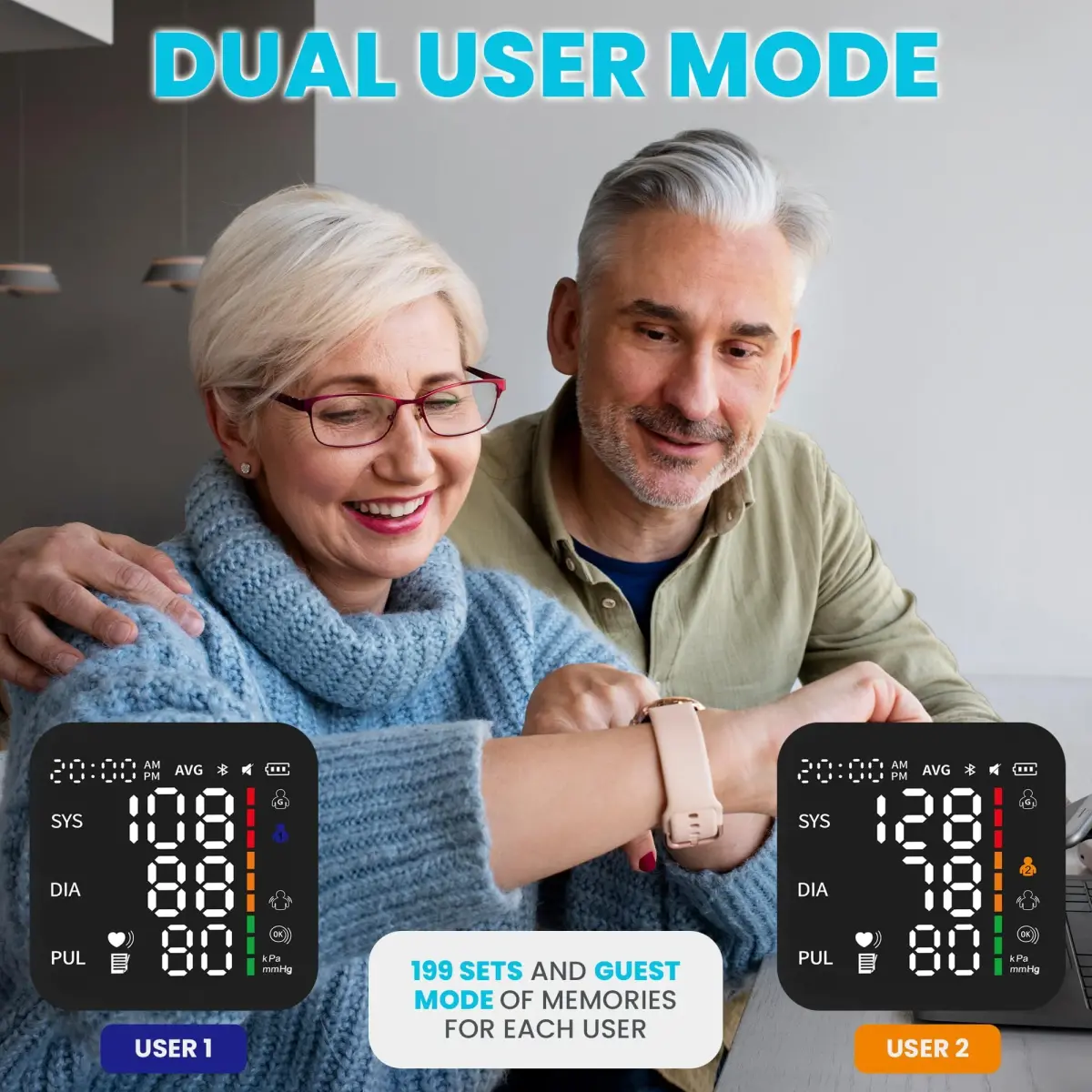 Acenis Automatic Blood Pressure Monitor AOJ-30F | Large Color Screen, Adjustable Cuff, 4xAAA Batteries - view 4