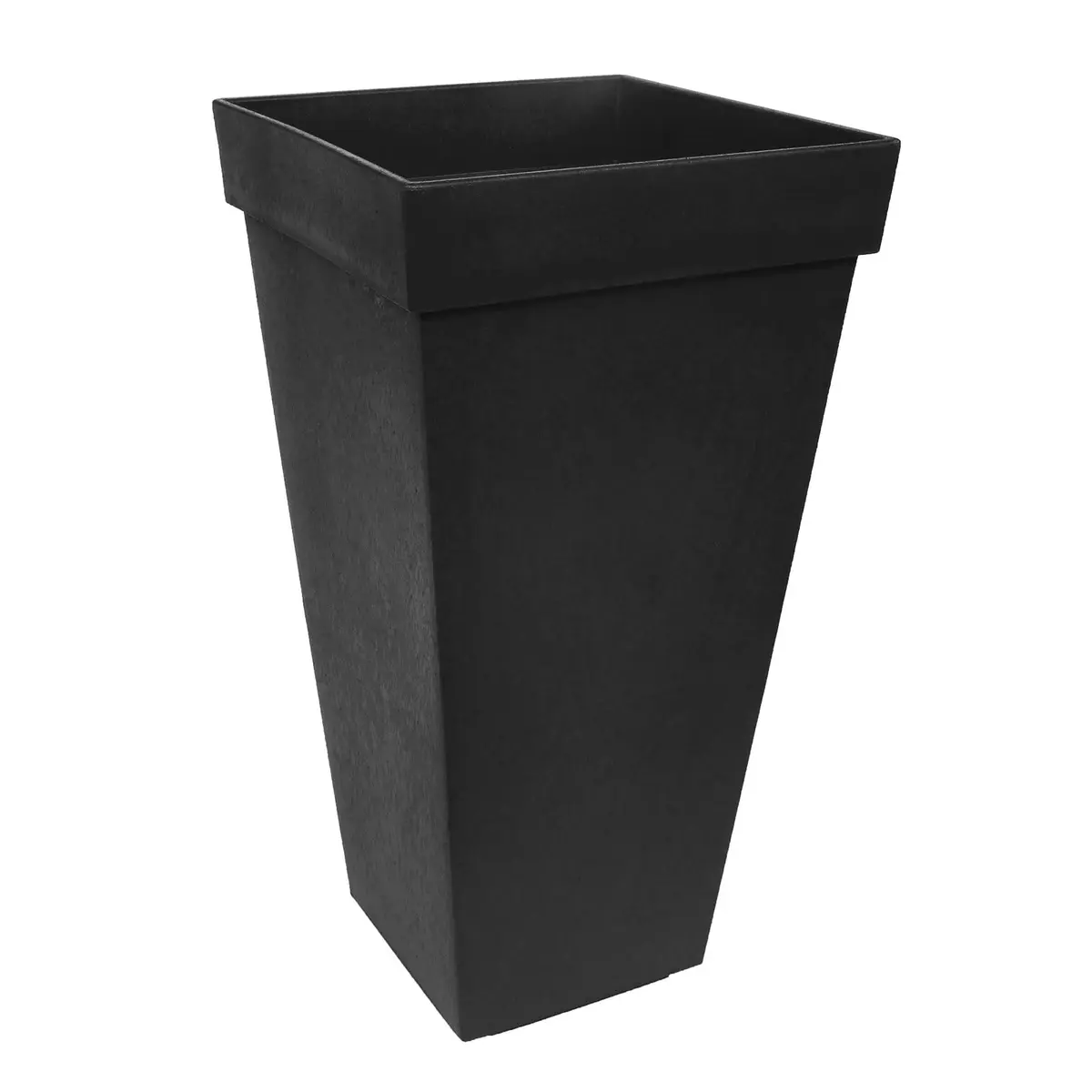 Tierra Verde Self-Watering Square Planter 15" x 28" Black | Modern, Eco-Friendly Indoor & Outdoor Garden Container - main product image