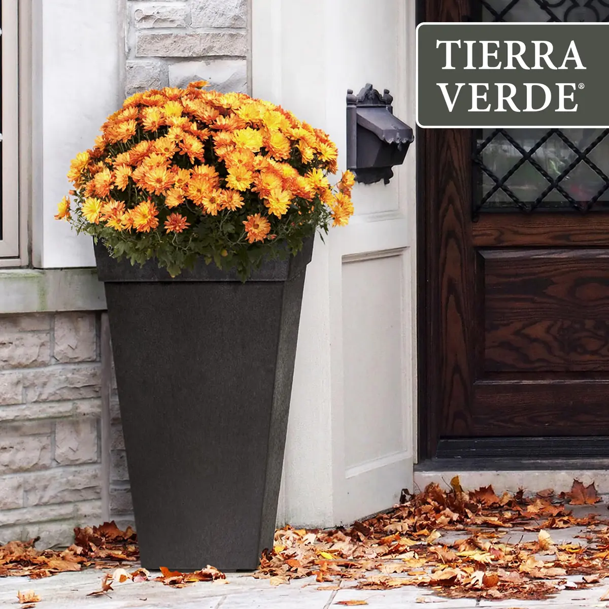 Tierra Verde Self-Watering Square Planter 15" x 28" Black | Modern, Eco-Friendly Indoor & Outdoor Garden Container - view 9