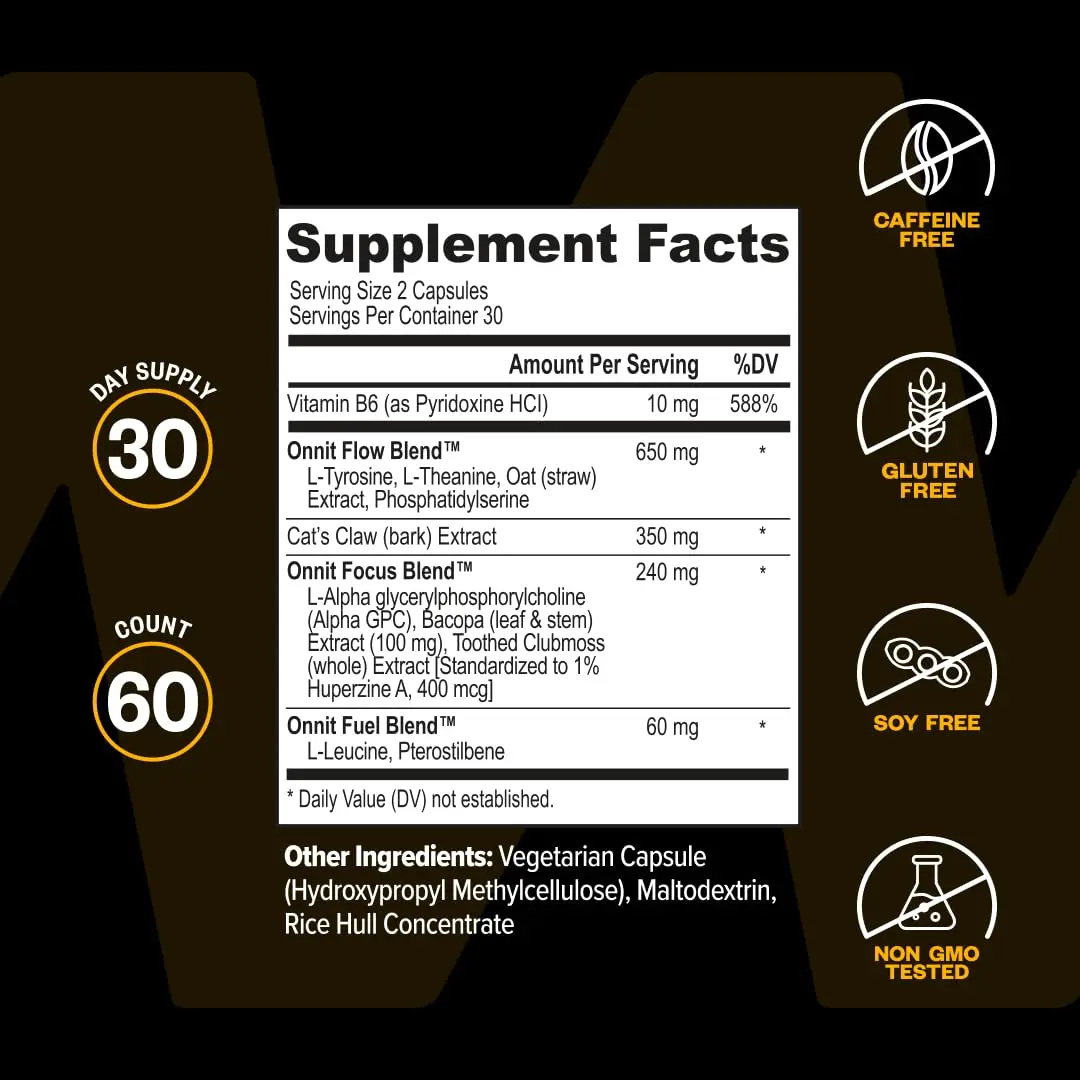 ONNIT Alpha Brain Nootropic Brain Supplement for Focus & Memory, 60 Count | Supports Cognitive Function - view 8