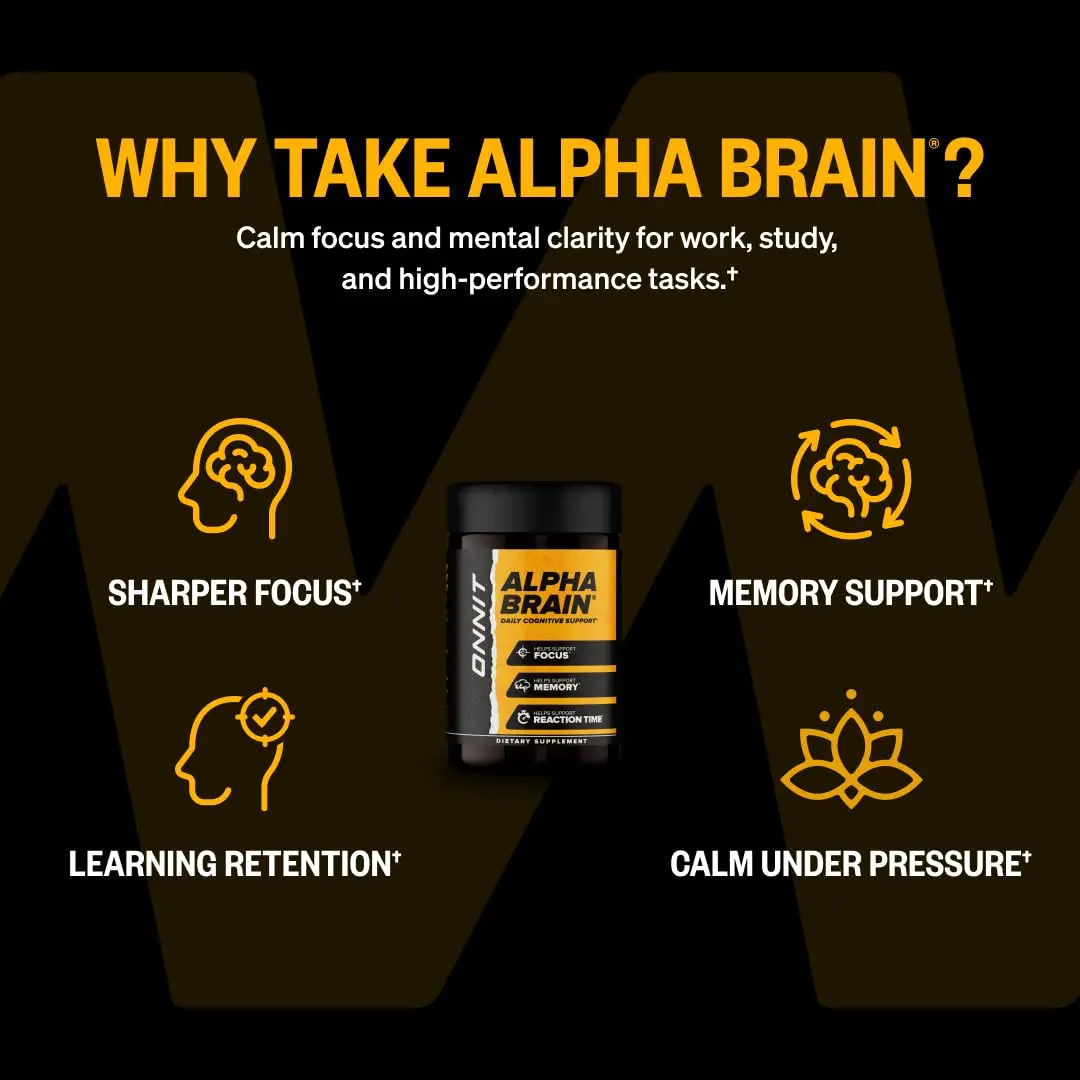 ONNIT Alpha Brain Nootropic Brain Supplement for Focus & Memory, 60 Count | Supports Cognitive Function - view 2