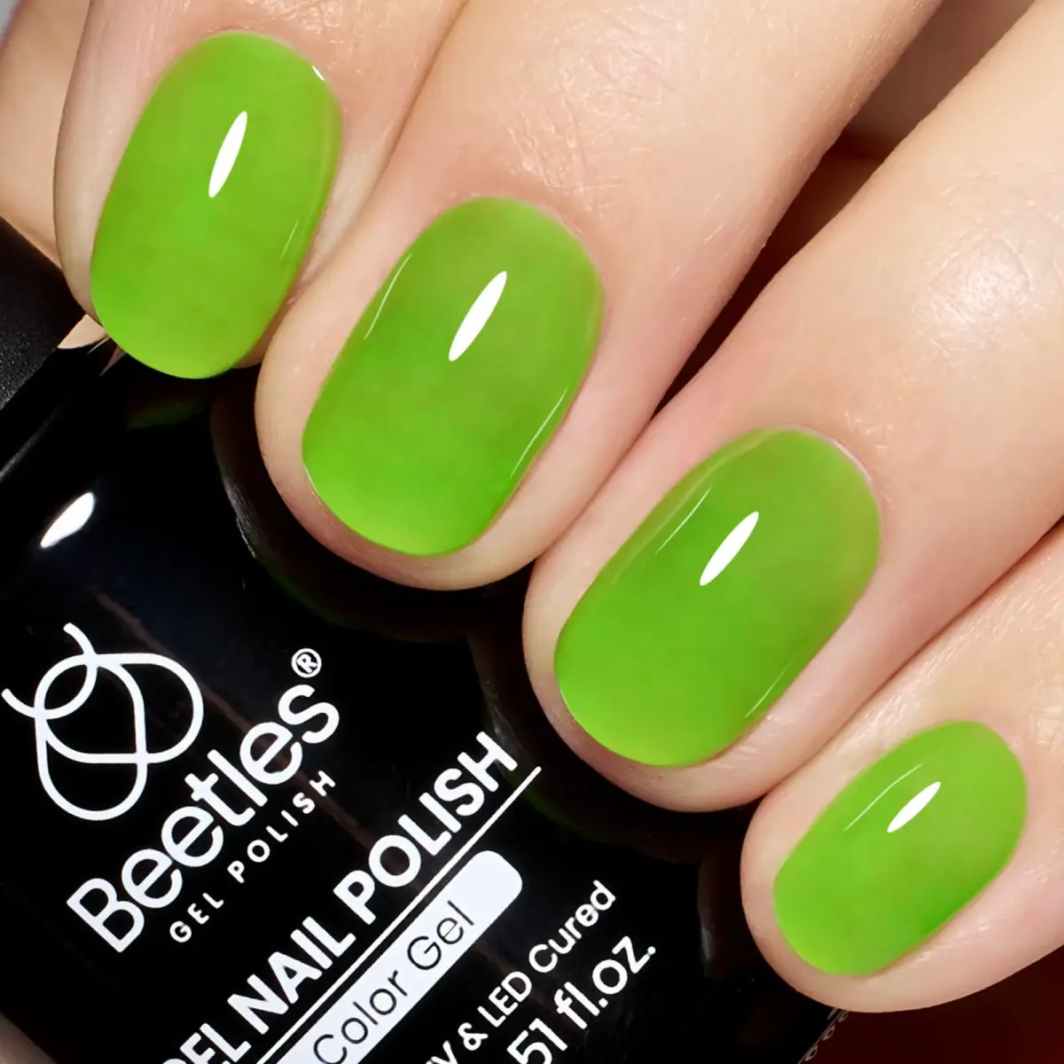 Beetles Gel Polish Green Jelly Gel Nail Polish 15ml (0.5 Fl Oz) | Long-Lasting, UV/LED Cure - view 8
