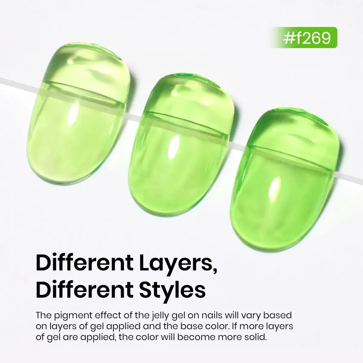 Beetles Gel Polish Green Jelly Gel Nail Polish 15ml (0.5 Fl Oz) | Long-Lasting, UV/LED Cure - view 3