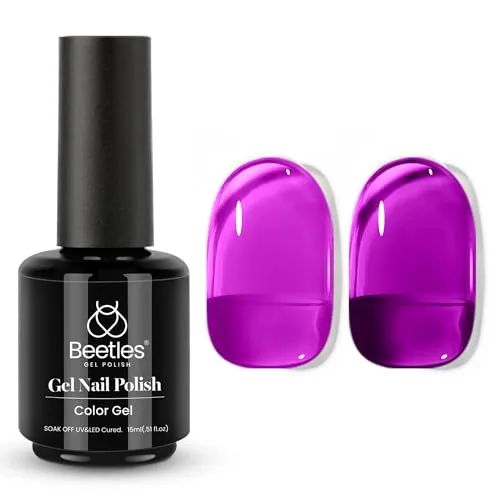 beetles Purple Jelly Gel Nail Polish, Violet Night Dream, 2x15ml (0.5 Fl Oz Each) | Sheer Translucent Effect - main product image