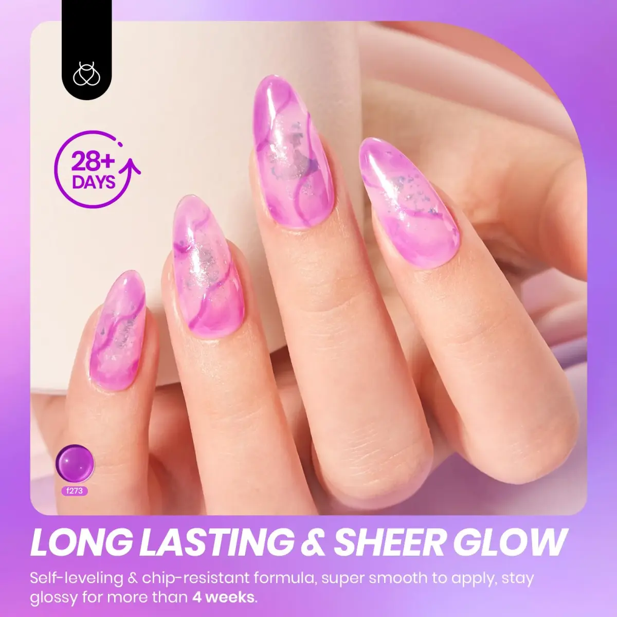 beetles Purple Jelly Gel Nail Polish, Violet Night Dream, 2x15ml (0.5 Fl Oz Each) | Sheer Translucent Effect - view 5