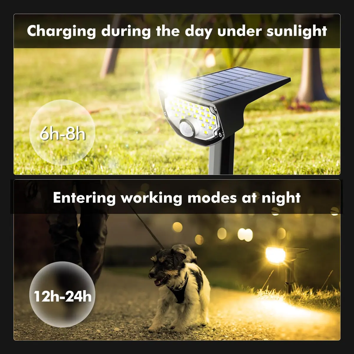 AloftSun Solar Motion Sensor Outdoor Lights | Waterproof 30 LED Spotlights for Yard & Garden - view 6