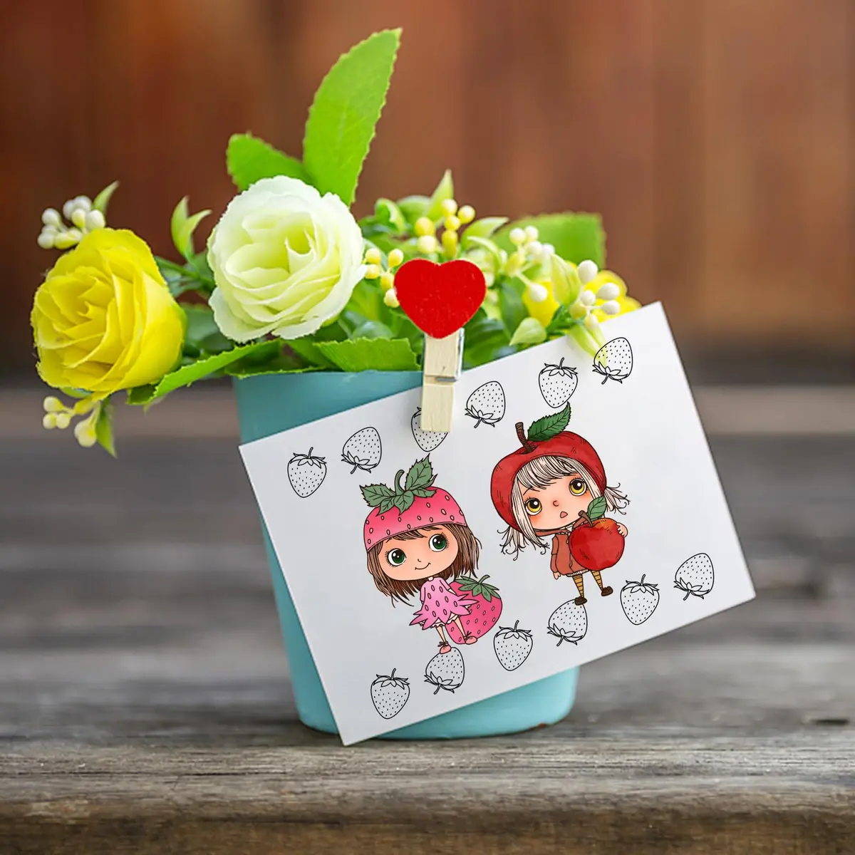 GLOBLELAND Fruit Lady Clear Stamps 6.3x4.3inch | Silicone Stamp for Card Making & Scrapbooking - view 3