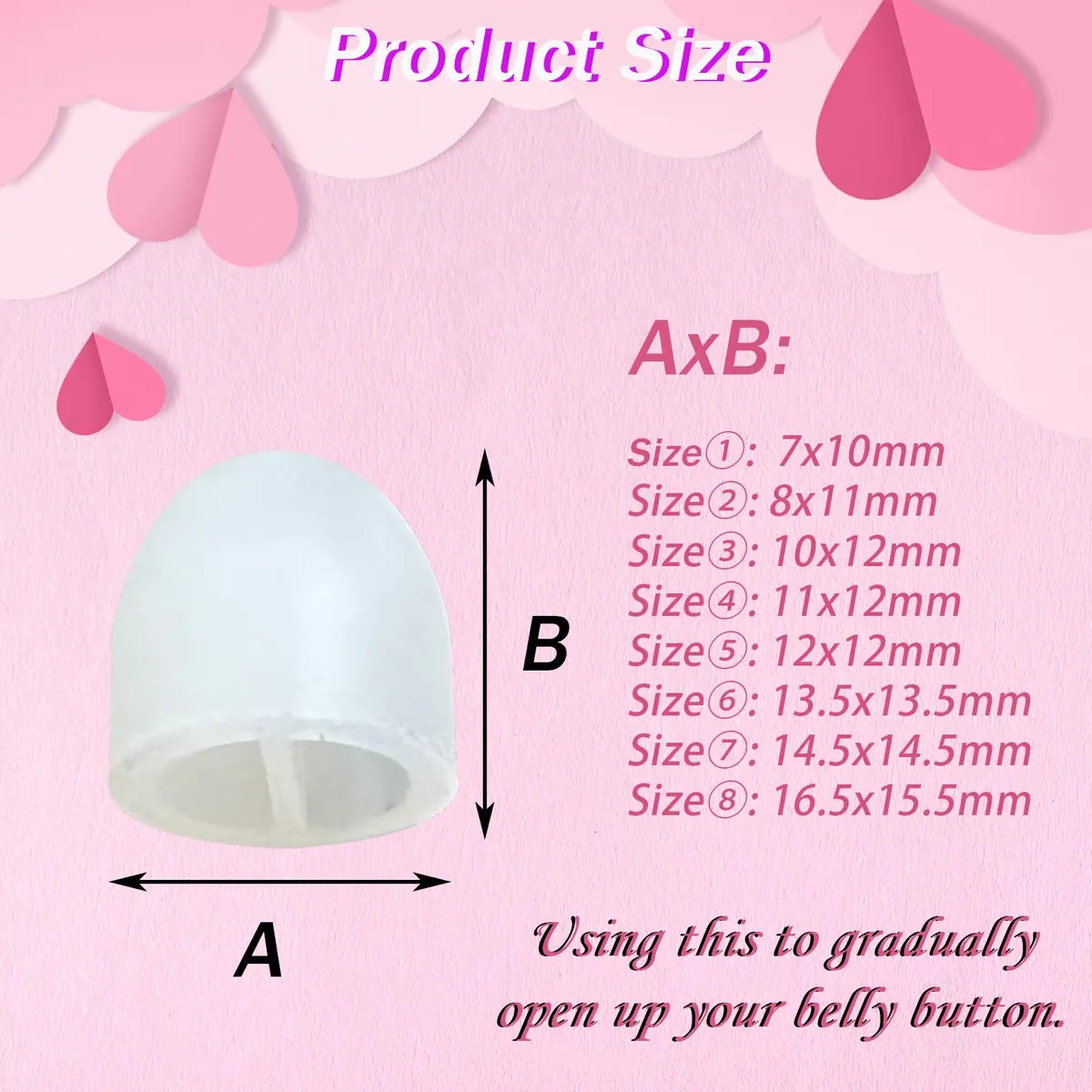 Josuyofo Belly Button Plug Post Tummy Tuck & Liposuction Recovery Shaper, Soft Silicone Navel Retainer (Transparent, 8-Pack) - view 6