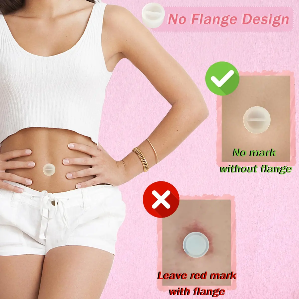 Josuyofo Belly Button Plug Post Tummy Tuck & Liposuction Recovery Shaper, Soft Silicone Navel Retainer (Transparent, 8-Pack) - view 2