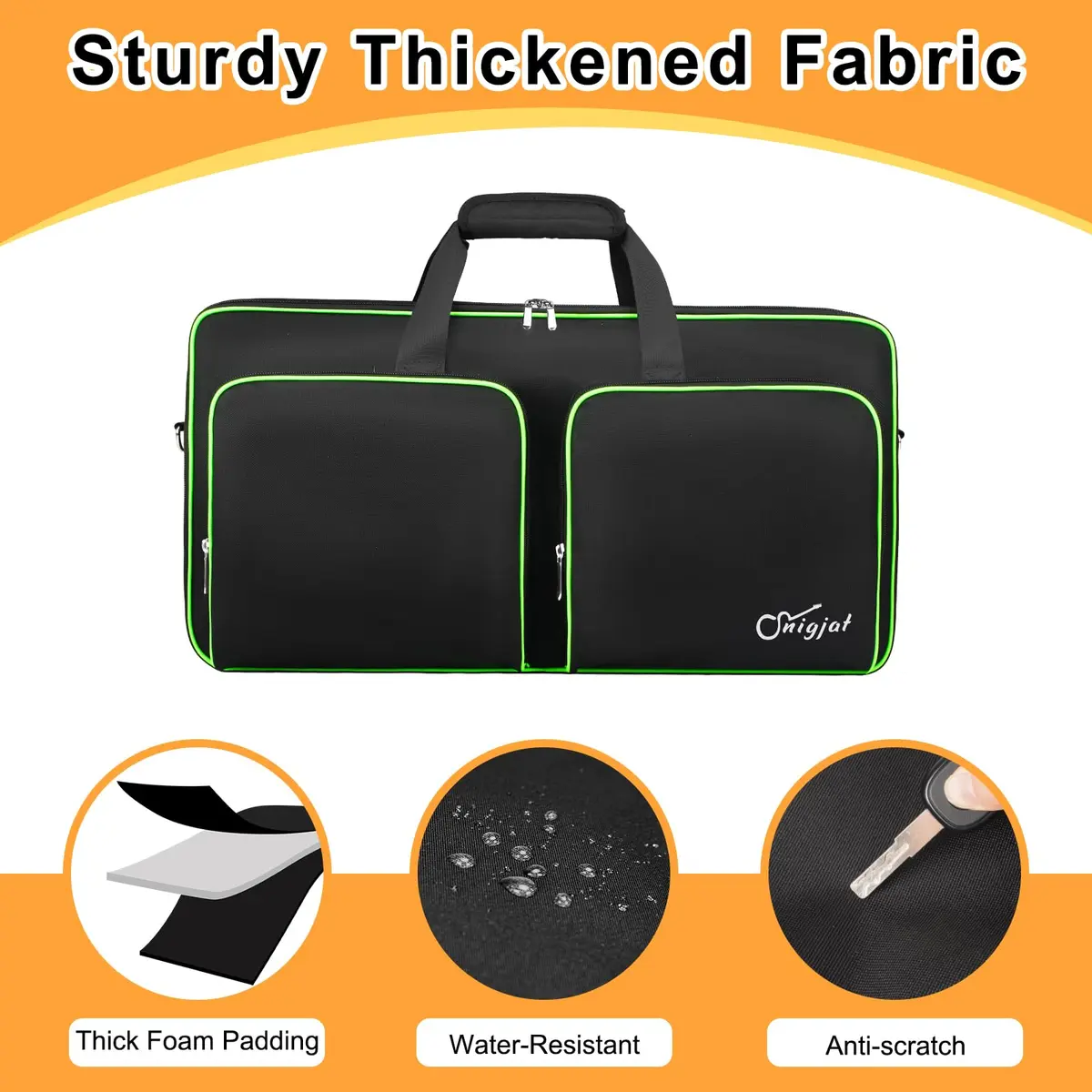 SNIGJAT DJ Controller Case for DDJ FLX4 / 400 / REV1, 21.5 x 11.5 x 2.5 inches | Protective Padded Bag with Accessory Pockets - view 4