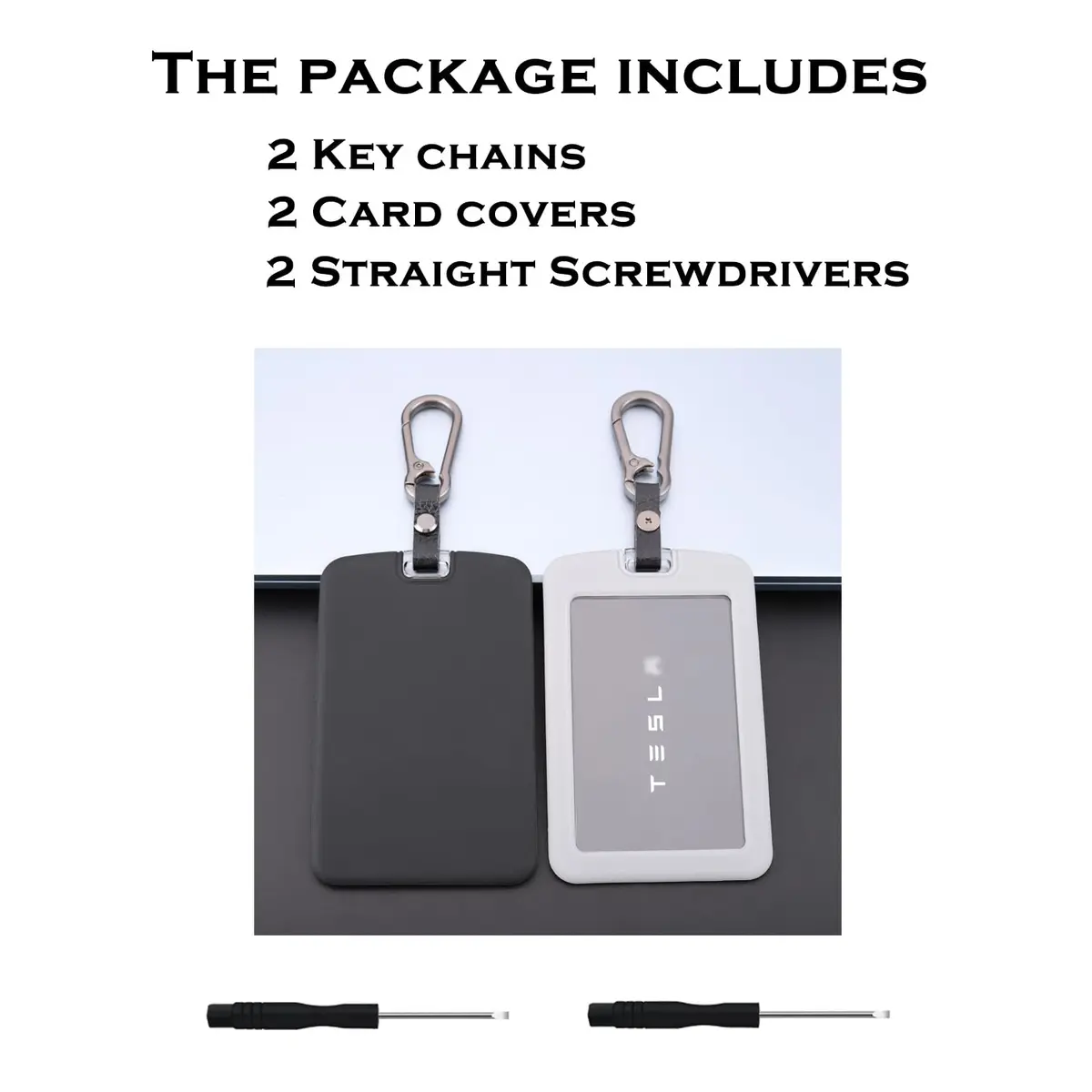 TANDRIVE Key Card Holder Case for Tesla Model Y Model 3 Cybertruck Rivian | Silicone & Plastic, 2 Pack - view 6
