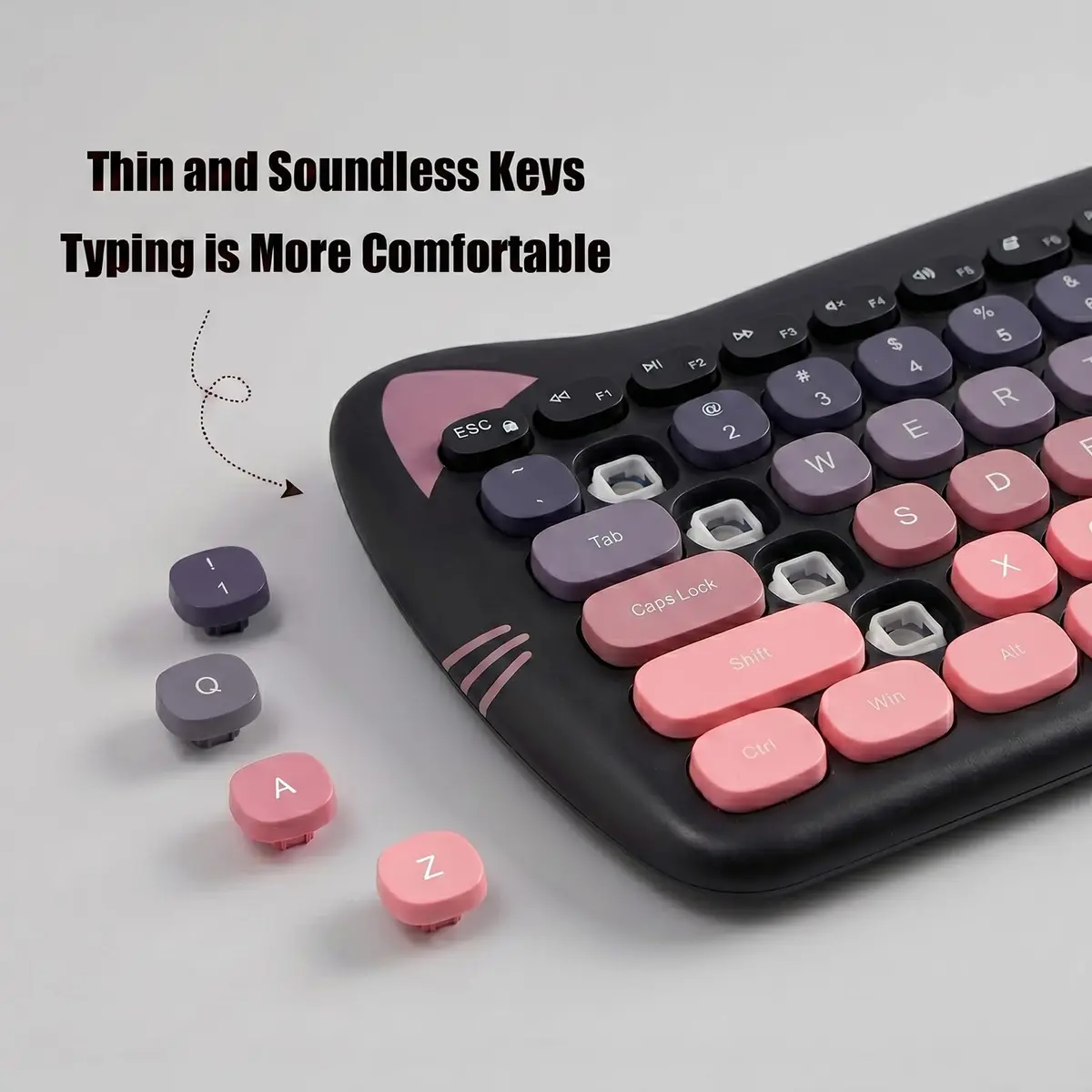 Lomiluskr Cute Cat Wireless Keyboard and Mouse Combo 84-Key English Layout | 2.4GHz Wireless Connectivity - view 5