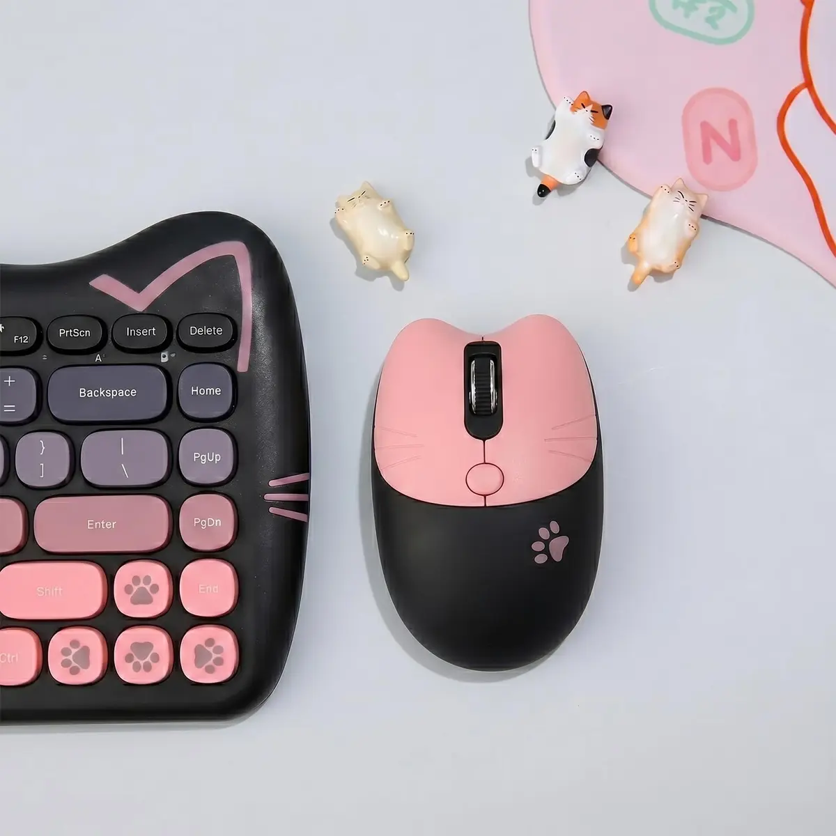 Lomiluskr Cute Cat Wireless Keyboard and Mouse Combo 84-Key English Layout | 2.4GHz Wireless Connectivity - view 8