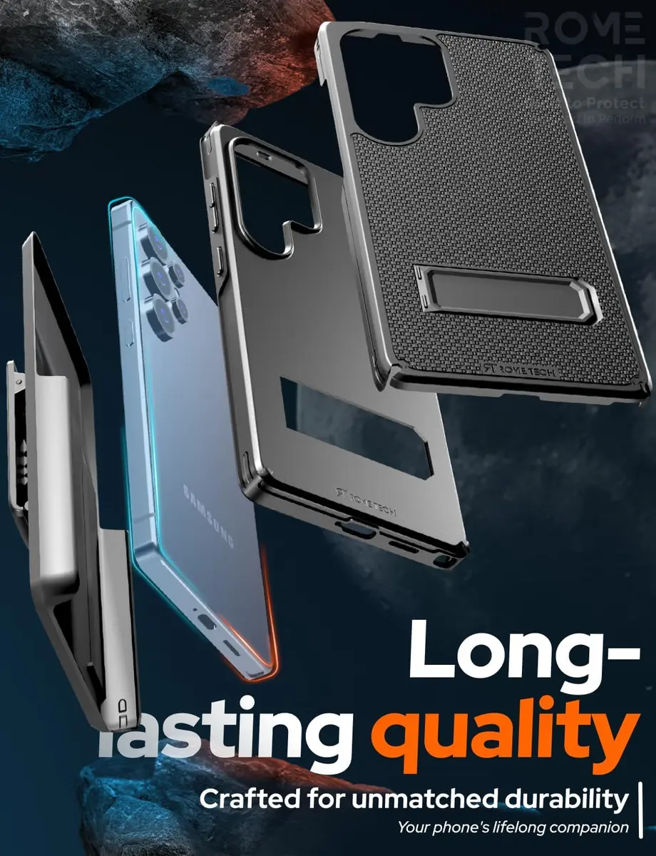 Rome Tech Designed for Samsung Galaxy S25 Ultra Case with Belt Clip Holster | Shockproof & Full Body Defender - view 2