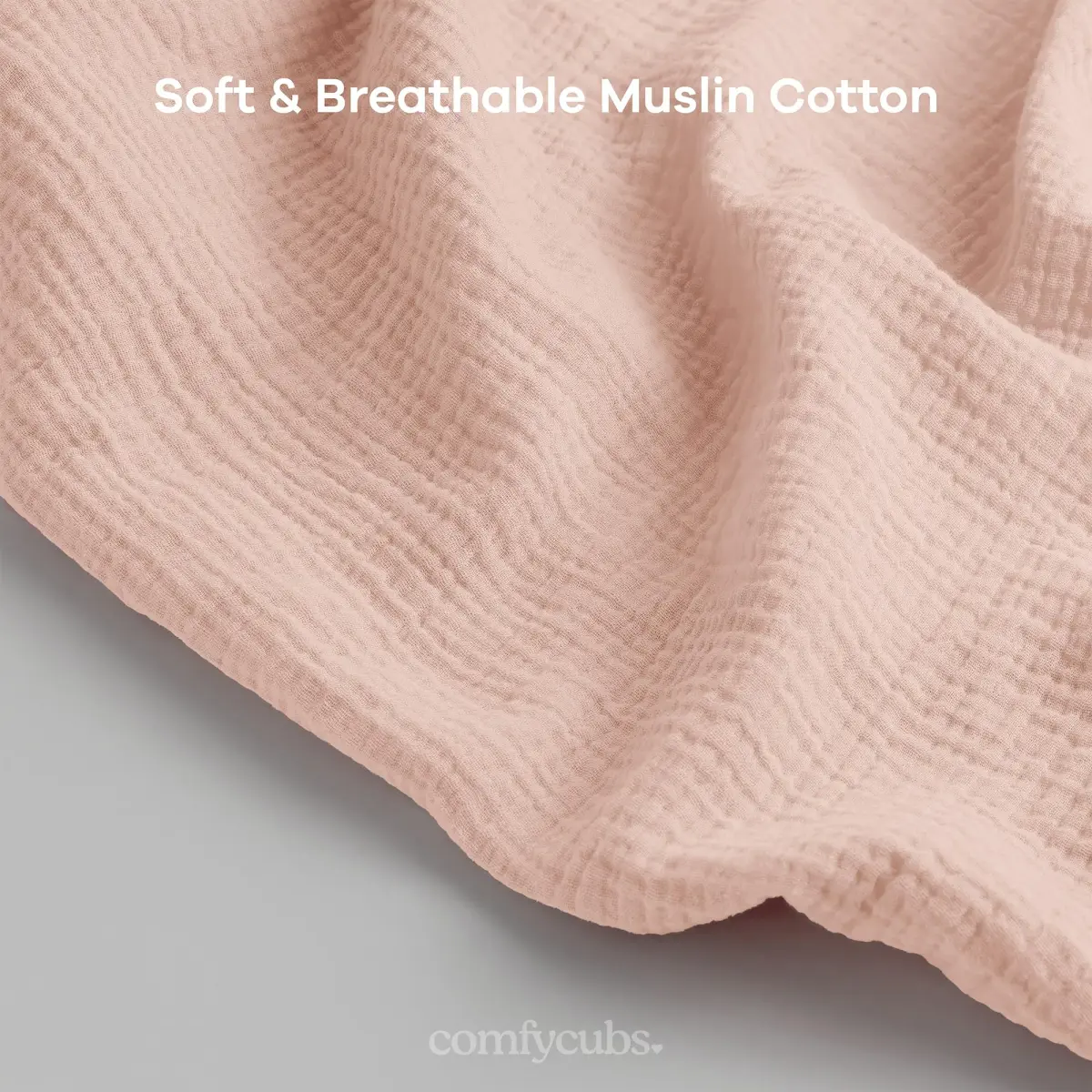 Comfy Cubs Muslin Nursing Cover Blush | Soft & Breathable Baby Nursing Scarf with Adjustable Neck Strap - view 4