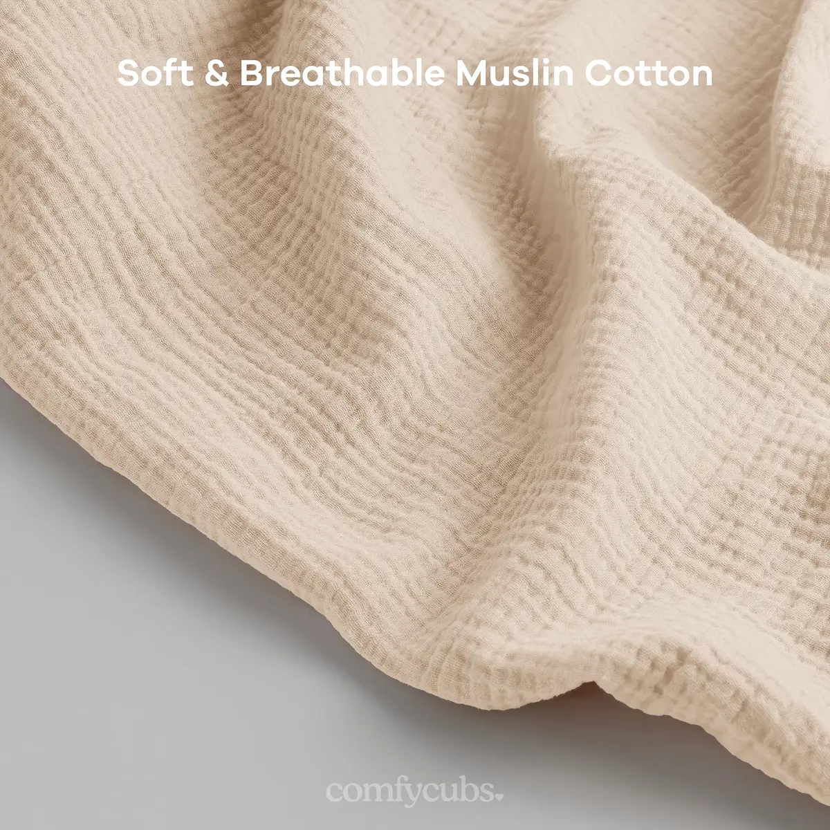 Comfy Cubs Muslin Nursing Cover Sand | Soft & Breathable Baby Nursing Scarf with Adjustable Neck Strap - Portable, Lightweight & Privacy Breast Feeding Cover - view 4