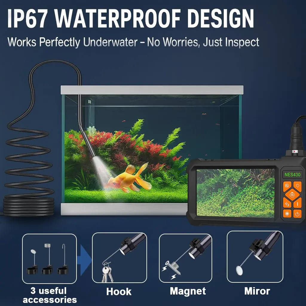 COOVIE Inspection Endoscope Camera 49.2Ft | 1080P HD Waterproof Sewer Borescope with Light - view 4