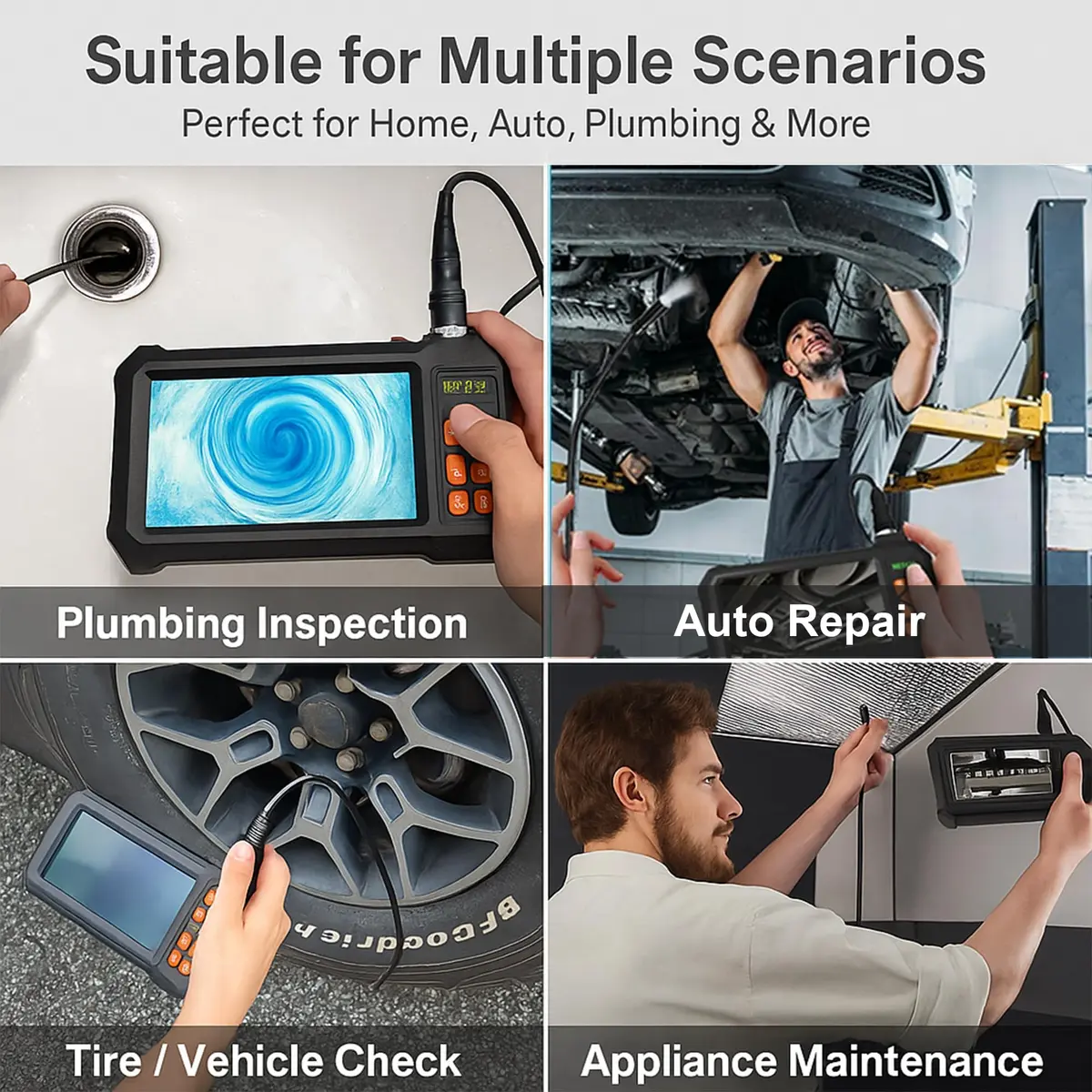COOVIE Inspection Endoscope Camera 49.2Ft | 1080P HD Waterproof Sewer Borescope with Light - view 8