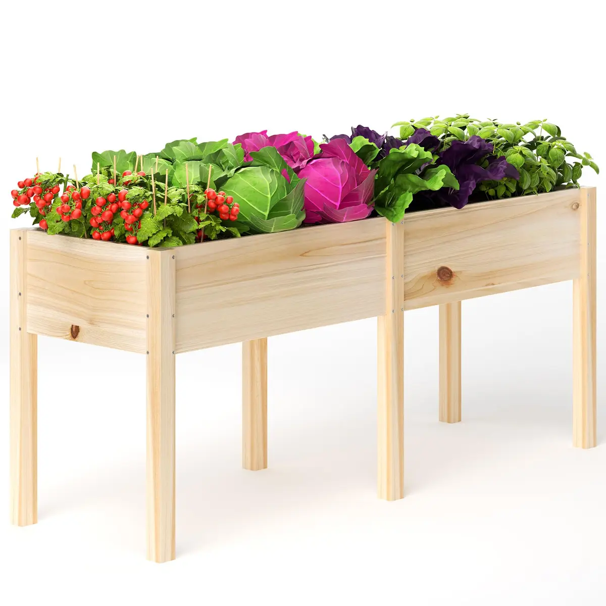 MIXC 333lbs Capacity Wooden Raised Garden Bed with Legs | Elevated Outdoor Planter for Vegetables & Herbs - main product image