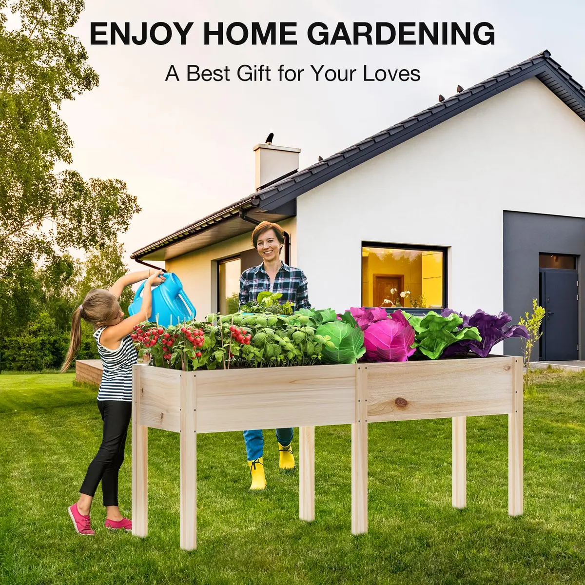 MIXC 333lbs Capacity Wooden Raised Garden Bed with Legs | Elevated Outdoor Planter for Vegetables & Herbs - view 7