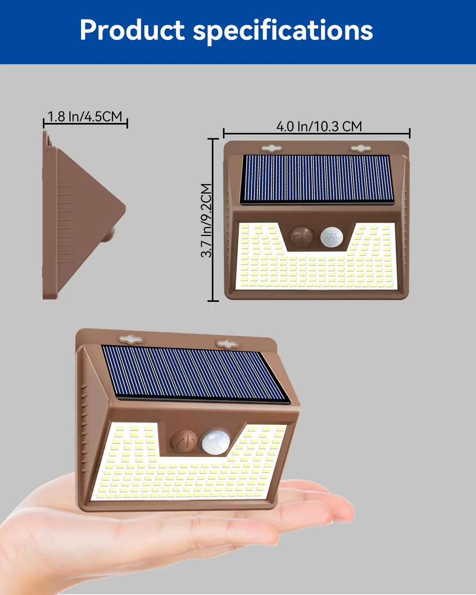 Peasur Solar Lights Outdoor Motion Sensor Waterproof 6 Pack | 140 LED Brown Solar Fence Light - view 7