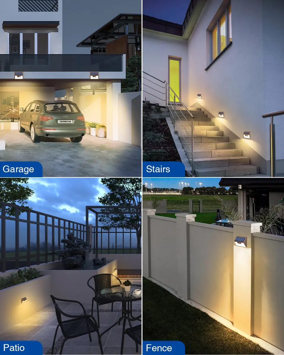 Peasur Solar Lights Outdoor Motion Sensor Waterproof 6 Pack | 140 LED Brown Solar Fence Light - view 3