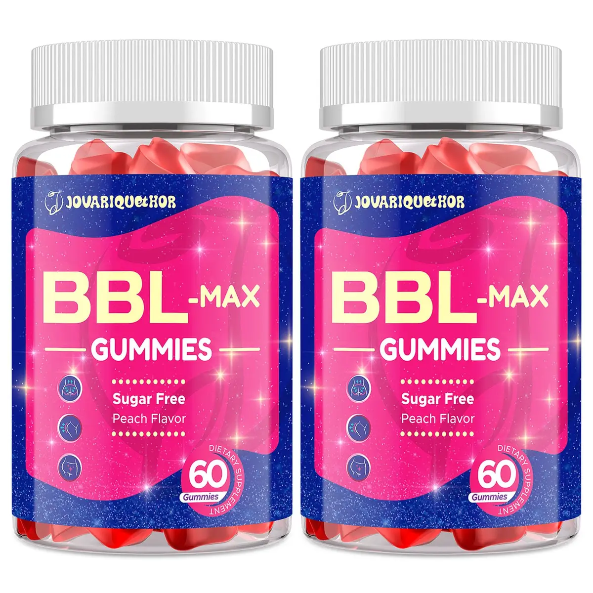 Jovariquethor Booty Gummies for Women - Peach Flavor | Multivitamins & Herbal Extracts for BBL Support - main product image