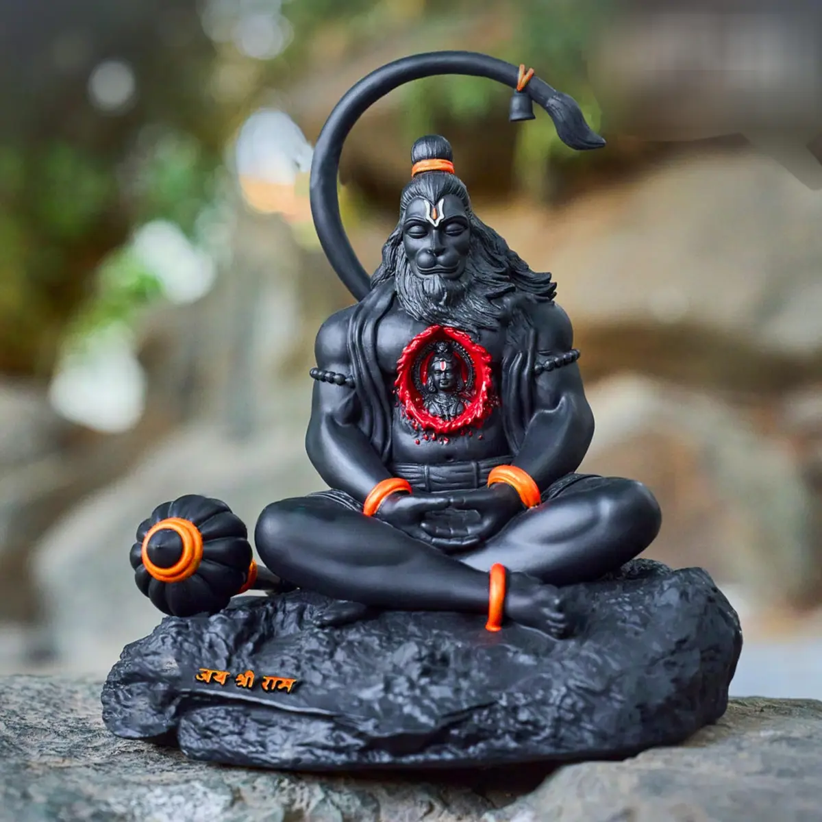 Blessing BUDDHA Hanuman Idol for Car Dashboard Ramlalla Small Statue 10 cm (4 in) | Spiritual Car Decor - main product image