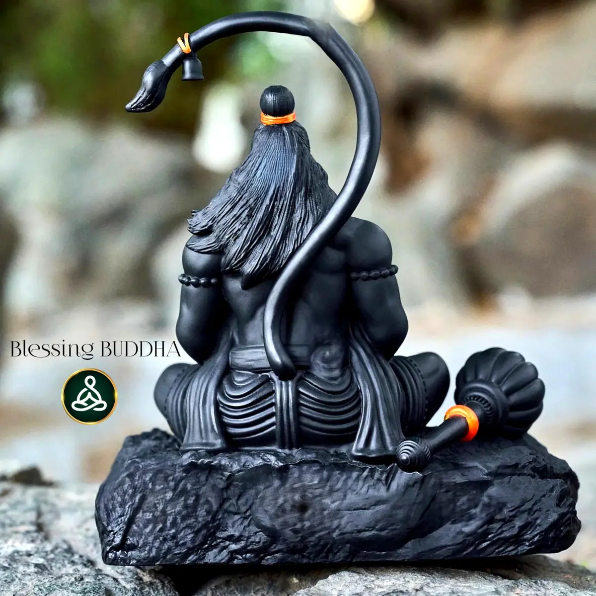 Blessing BUDDHA Hanuman Idol for Car Dashboard Ramlalla Small Statue 10 cm (4 in) | Spiritual Car Decor - view 5