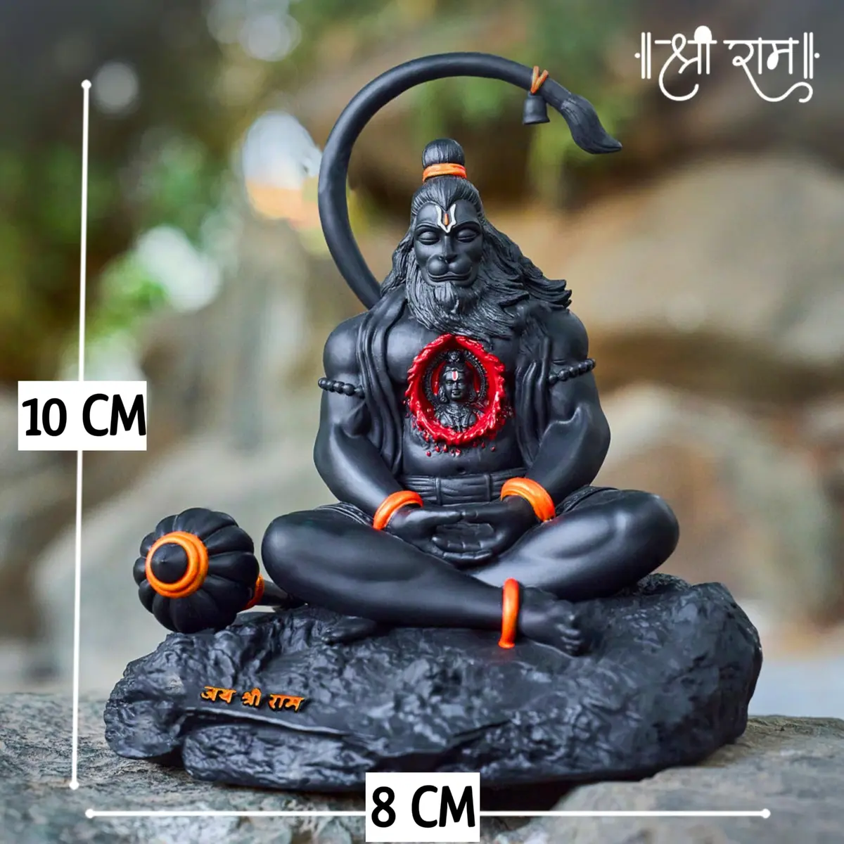 Blessing BUDDHA Hanuman Idol for Car Dashboard Ramlalla Small Statue 10 cm (4 in) | Spiritual Car Decor - view 6