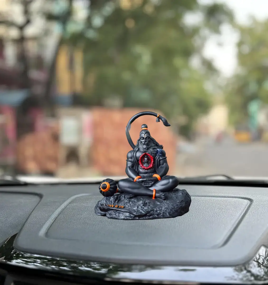 Blessing BUDDHA Hanuman Idol for Car Dashboard Ramlalla Small Statue 10 cm (4 in) | Spiritual Car Decor - view 3