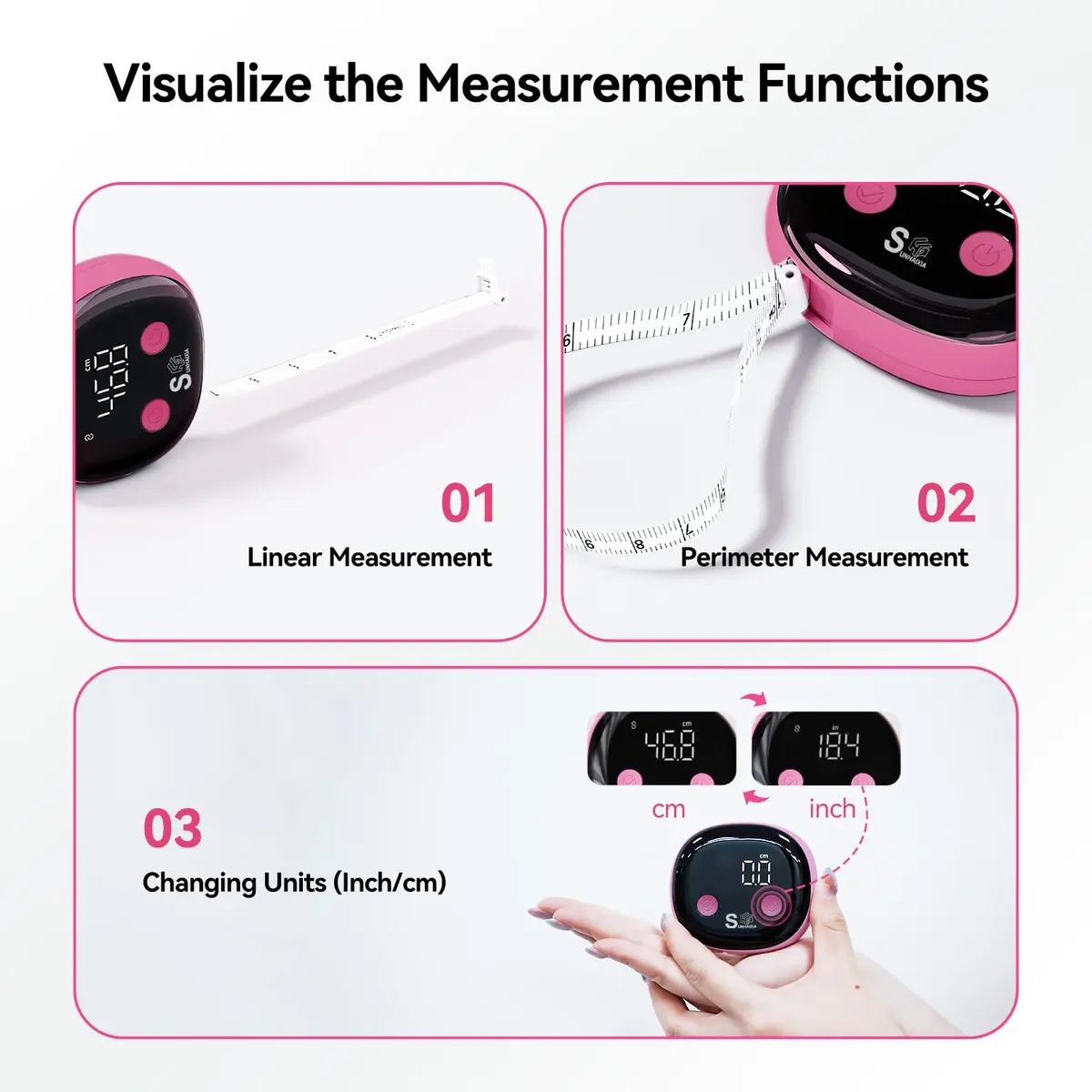 HAIZHIHUI Body Tape Measure Bluetooth Digital with LED Type-C | Accurate Body Data - view 5