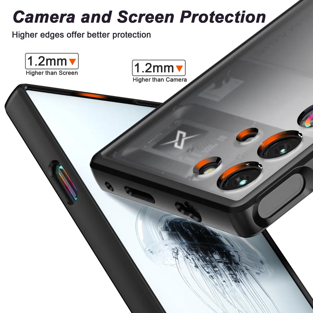 Foluu Slim Fit Case for ZTE Nubia Red Magic 10 Pro/Pro+ 2024 | Translucent Matte PC Back & TPU Bumper Protective Case - view 2