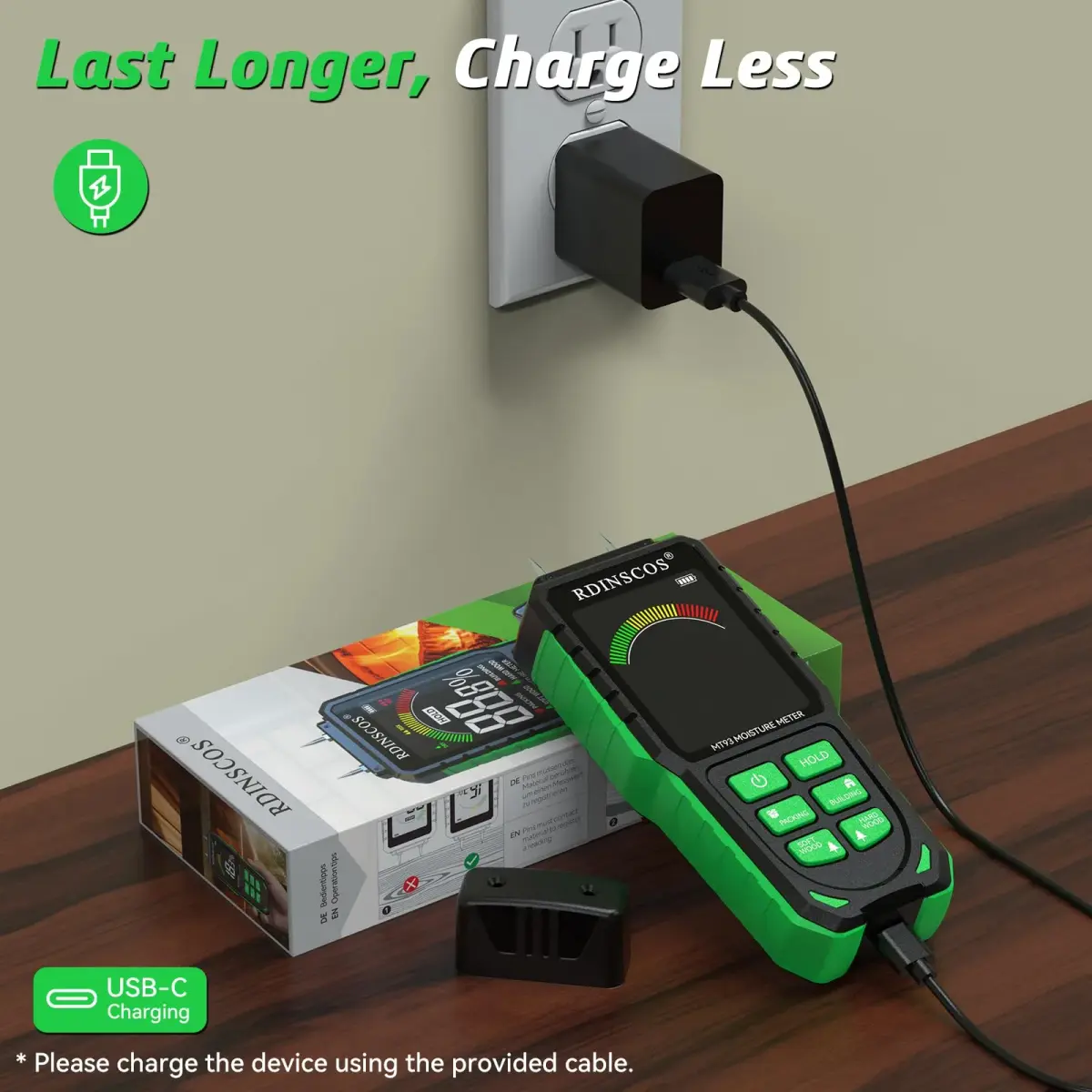 RDINSCOS Pin-Type Moisture Meter for Wood, Walls & Hardwood | 5.7%-56.1% Wood Range - view 7