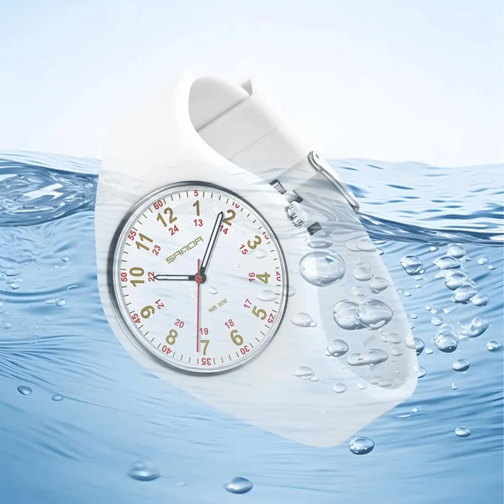 MASTOP Nurse Doctor Student Watch for Women and Men Waterproof Sports Watch with Easy-to-Read Luminous Dial 24-Hour Format Soft Silicone Strap (White Rose Gold) | Waterproof 3ATM - view 6