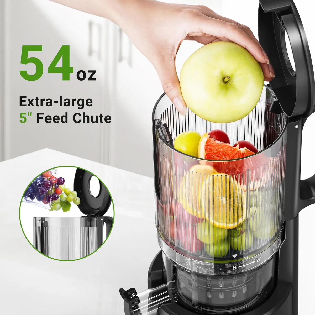 AAOBOSI Slow Cold Press Juicer Machine 54oz | 7-Stage Masticating Technology for Nutrient-Rich Juice - view 2