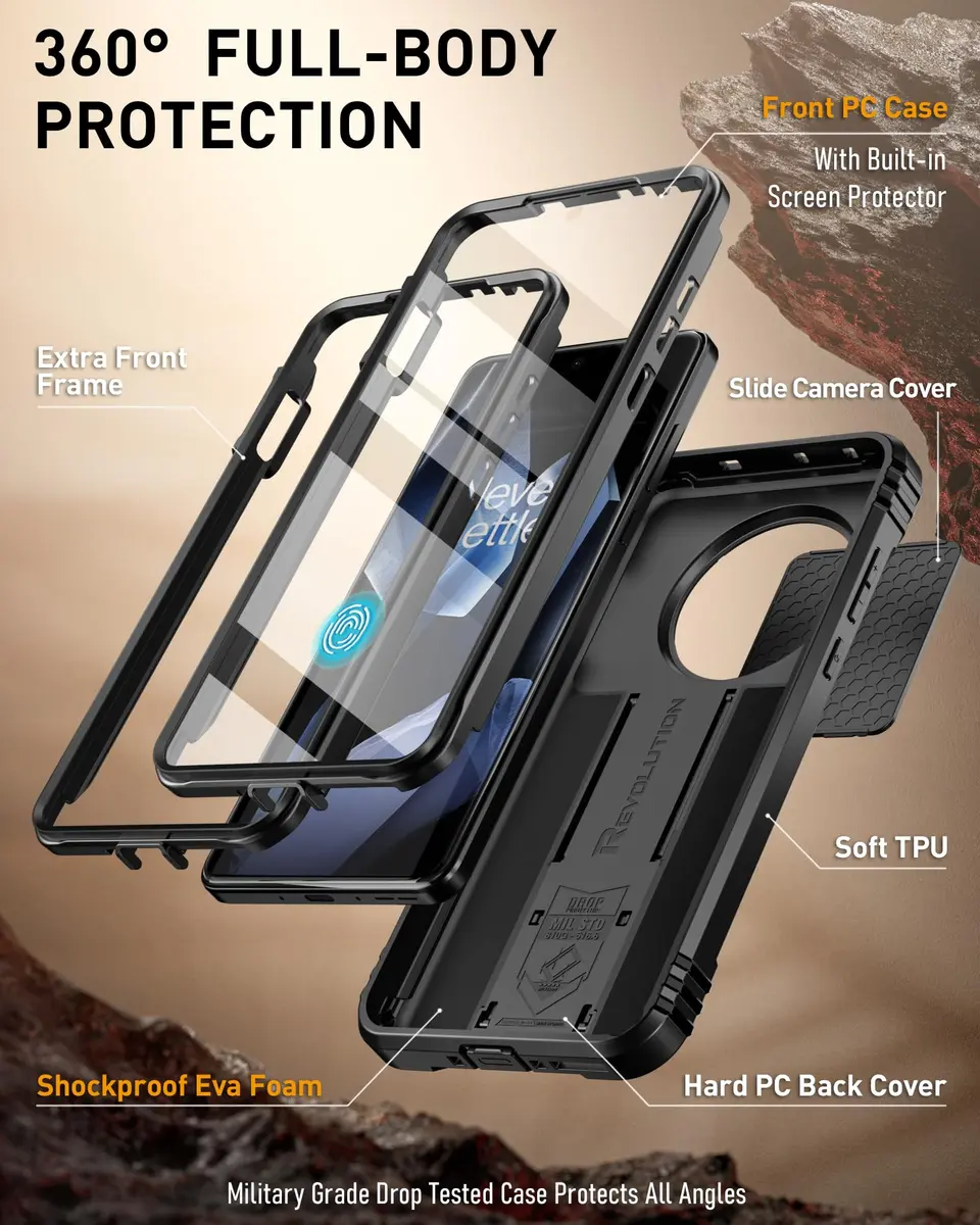 Poetic Revolution Case for OnePlus 13 5G | Full Body Shockproof with Screen Protector & Kickstand - view 3