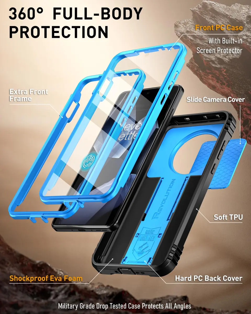 Poetic Revolution Case for OnePlus 13 5G | Full Body Shockproof with Slide Camera Cover & Screen Protector - view 3