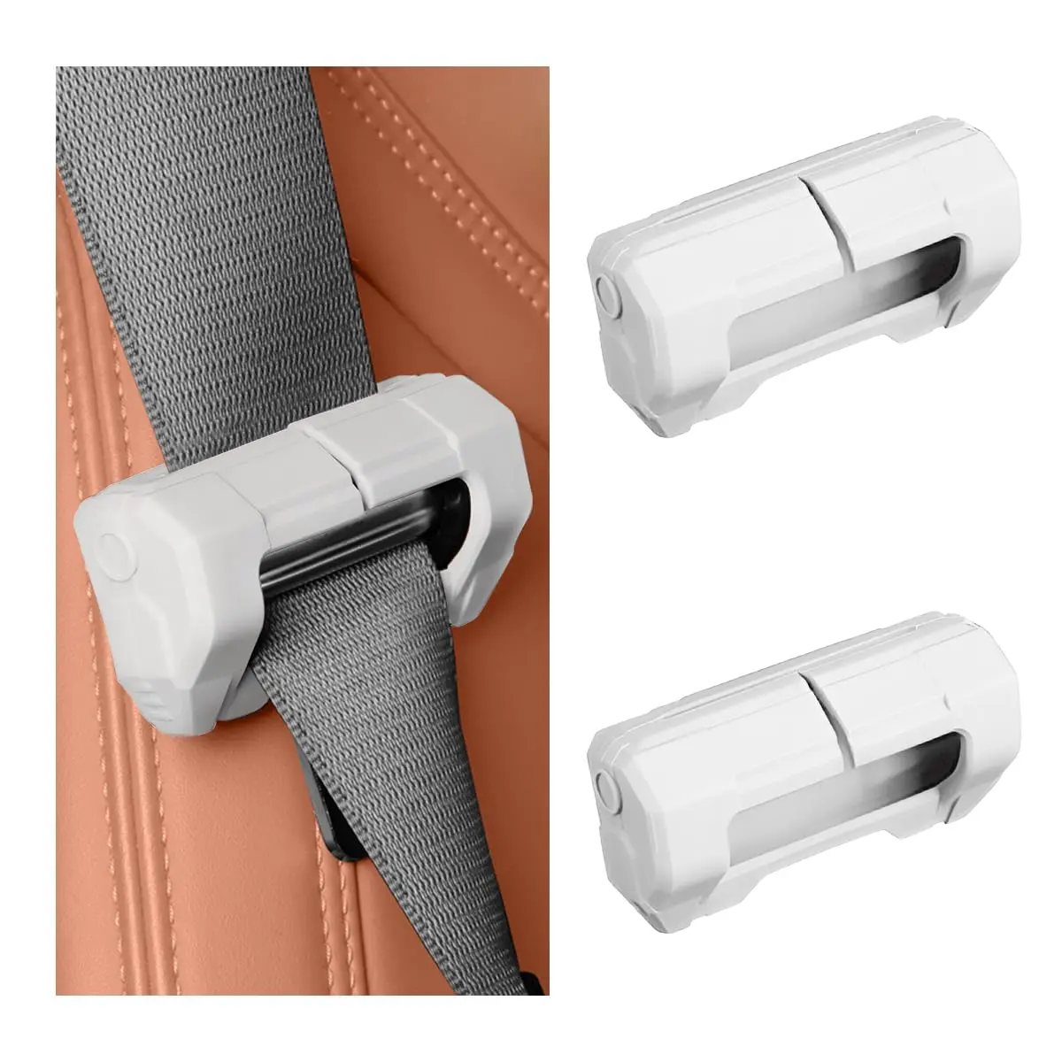DXNQ 2PCS Car Seat Belt Buckle Covers Silicone Universal Fit | Anti-Scratch & Durable (3.2 × 1.8 × 1.0 inches) - main product image
