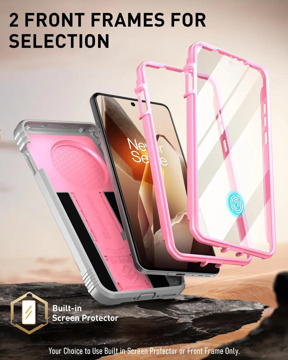 Poetic Revolution Case for OnePlus 13 5G | Full Body Shockproof with Slide Camera Cover & Screen Protector, Pink - view 5