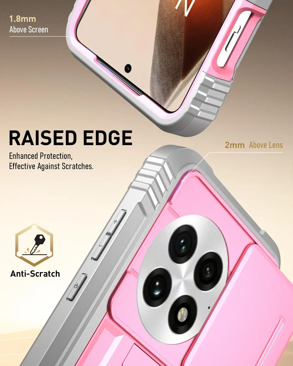 Poetic Revolution Case for OnePlus 13 5G | Full Body Shockproof with Slide Camera Cover & Screen Protector, Pink - view 7