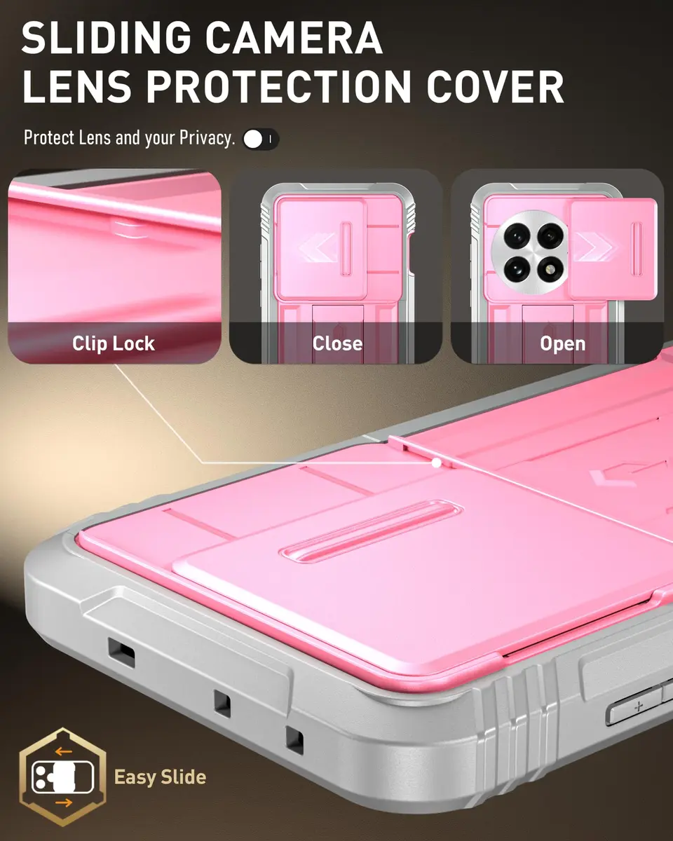 Poetic Revolution Case for OnePlus 13 5G | Full Body Shockproof with Slide Camera Cover & Screen Protector, Pink - view 8