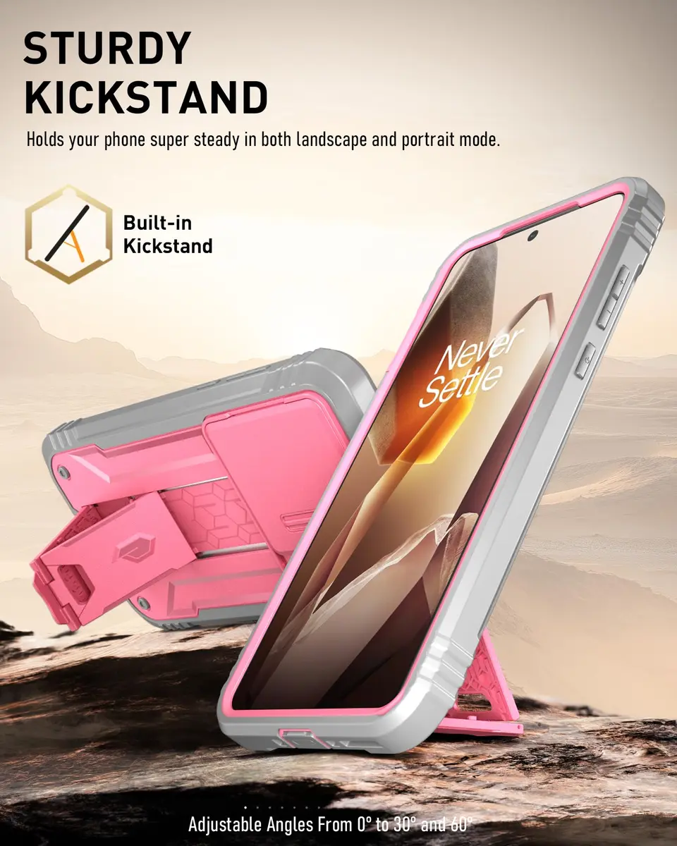 Poetic Revolution Case for OnePlus 13 5G | Full Body Shockproof with Slide Camera Cover & Screen Protector, Pink - view 4