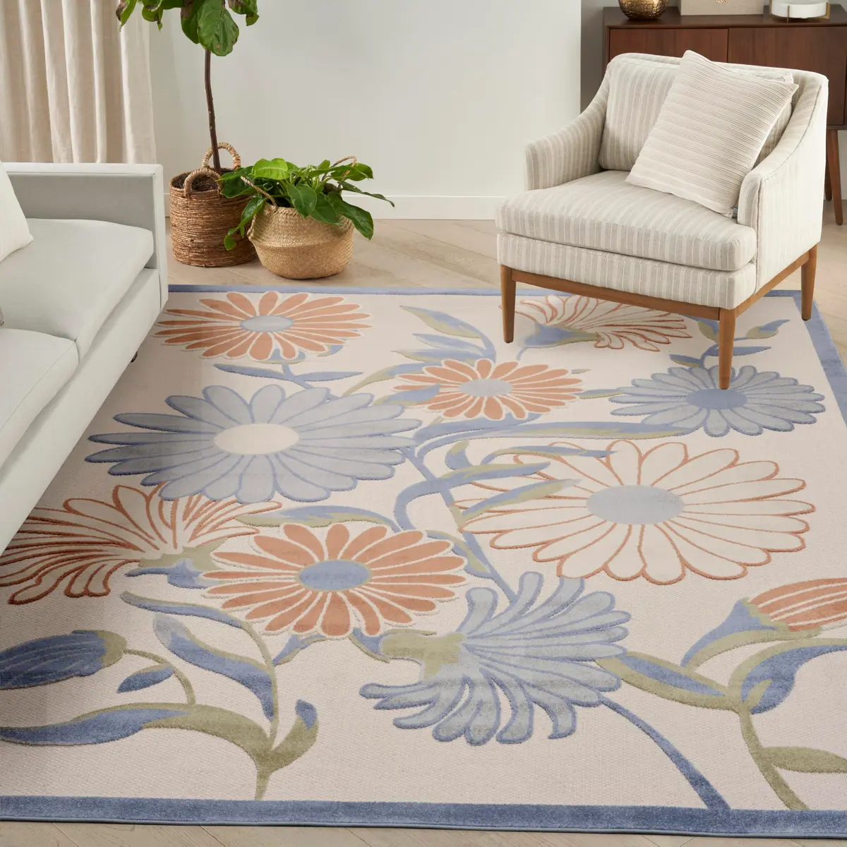 Nourison Area Rug 9' x 12' Beige Multicolor | Easy Clean, Non Shedding - view 5