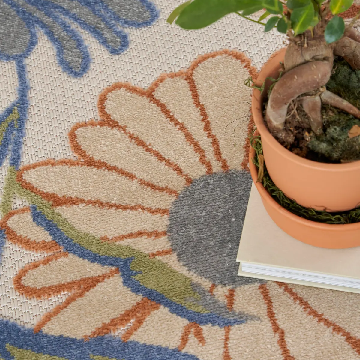 Nourison Area Rug 9' x 12' Beige Multicolor | Easy Clean, Non Shedding - view 6