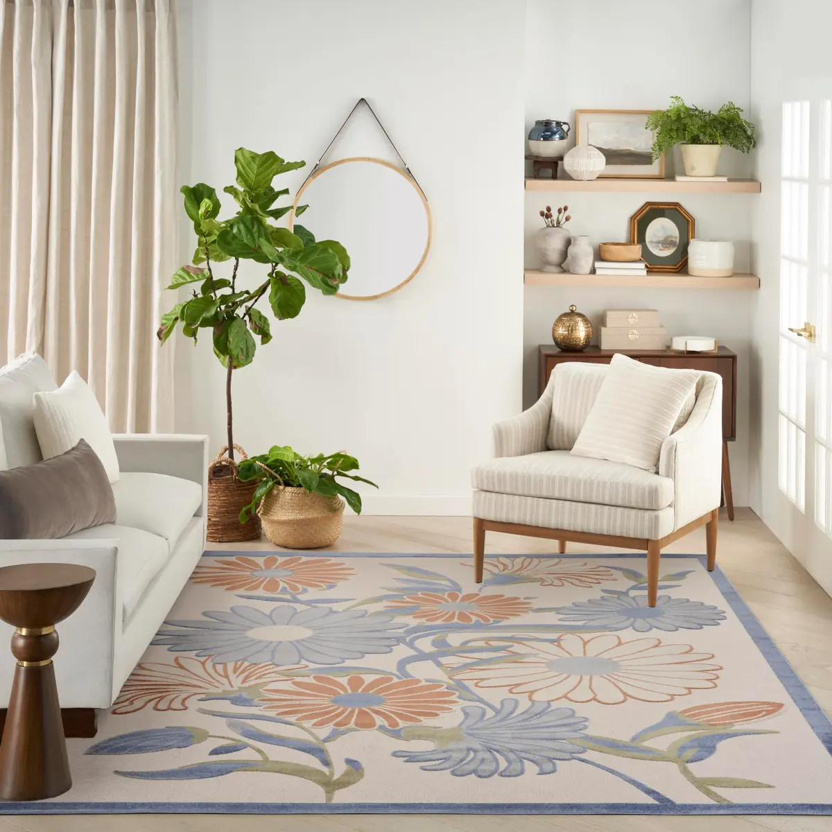 Nourison Area Rug 9' x 12' Beige Multicolor | Easy Clean, Non Shedding - view 2