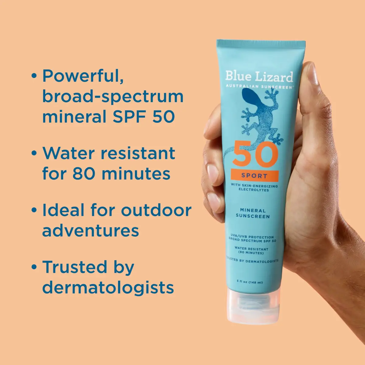 Blue Lizard Sport Mineral Sunscreen Lotion SPF 50 148ml (5 fl oz) | Dermatologist-Trusted Mineral Protection - view 2