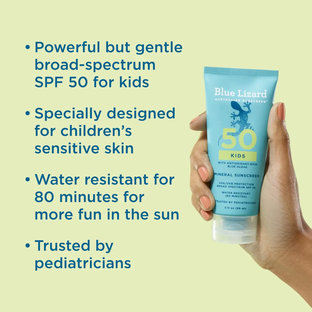 Blue Lizard Australian Kids Mineral Sunscreen Lotion SPF 50 89ml (3 fl oz) | Protects 98% UVB Rays - view 2