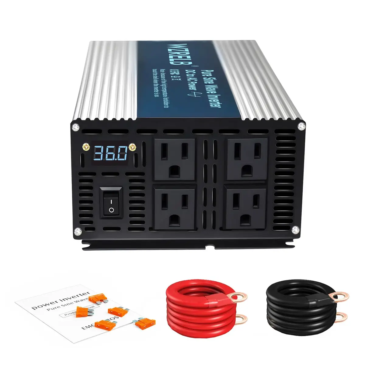 WZRELB 36V 2000W Pure Sine Wave Inverter | Off-Grid Portable Power for Home & RV - main product image